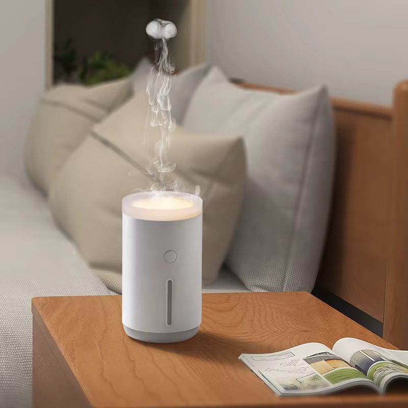 TENGKESi Dynamischer Quallen-Luftbefeuchter mit Rauchring und Aroma-Diffusor, Weiß, 350 ml - Bild 4