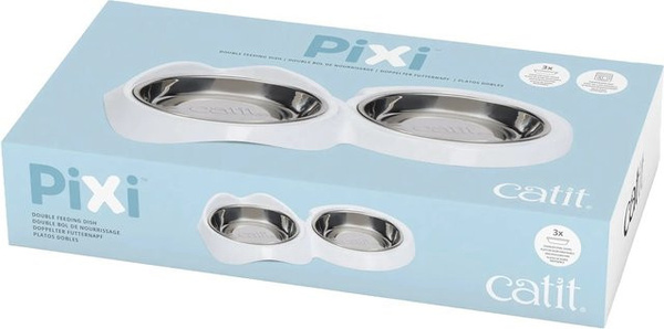 Catit Doppel-Futternapf Pixi in Weiß, 2 x 200 ml