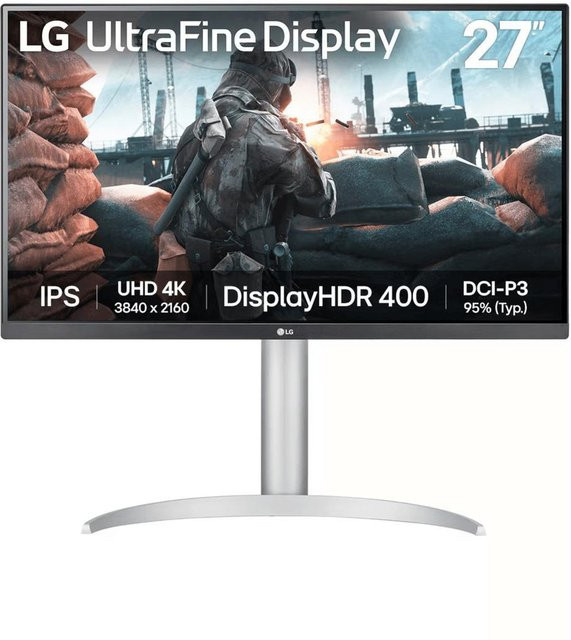 LG UltraFine 27UP650K-W LED-Monitor, 27 Zoll, 4K UHD, IPS, 60 Hz, Schwarz/Weiß/Silber - Bild 1