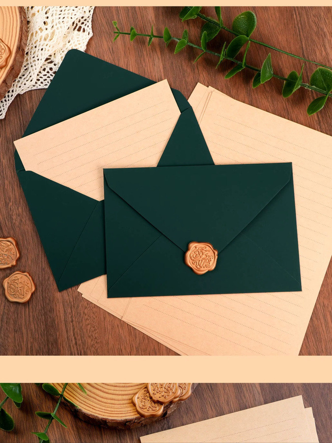 50er-Pack Waldfarbene Papierumschläge mit V-Klappe für 4x6 Karten, Breite: 10,9 cm, Höhe: 16,3 cm - Bild 6