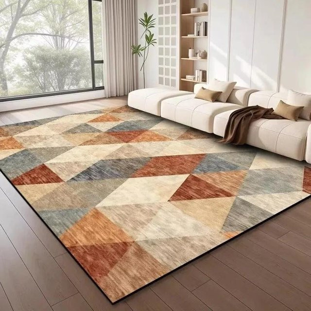JGJG Teppich mit geometrischem Muster im nordischen Stil, modern und rutschfest, waschbar, Multicolour, B: 100 cm, L: 160 cm - Bild 1