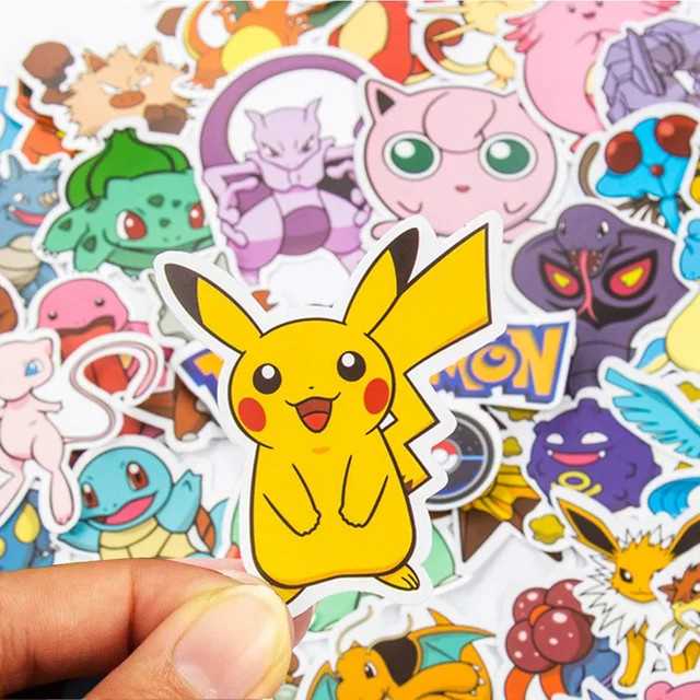 TAKARA TOMY Pokemon Pikachu Aufkleber, 50/100 Stück, wasserdicht - Bild 1