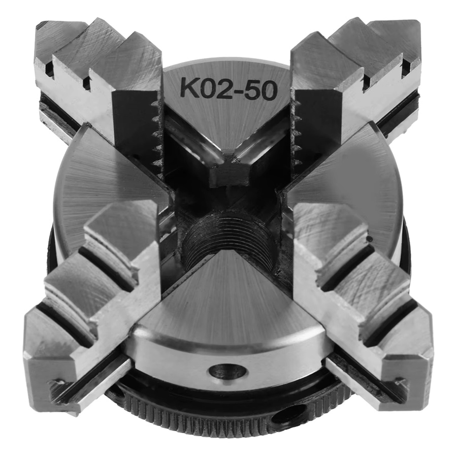 Fdit Mini 4-Backen Reversibles Selbstzentrierendes Spannfutter mit M14 Gewinde für Drehmaschinen, 50 mm, Silber - Bild 2