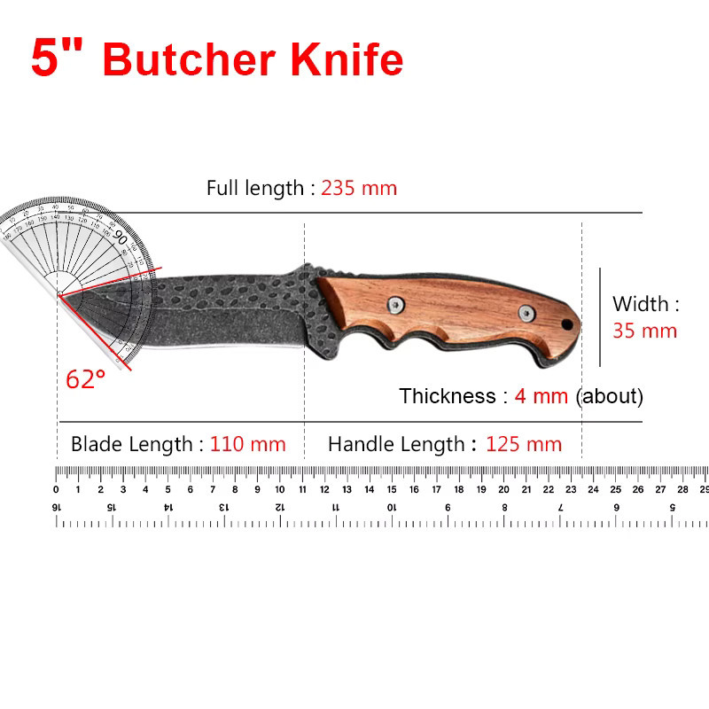 GuanQi Geschmiedetes Ausbeinmesser mit Holzgriff, 12,7 cm - Bild 4