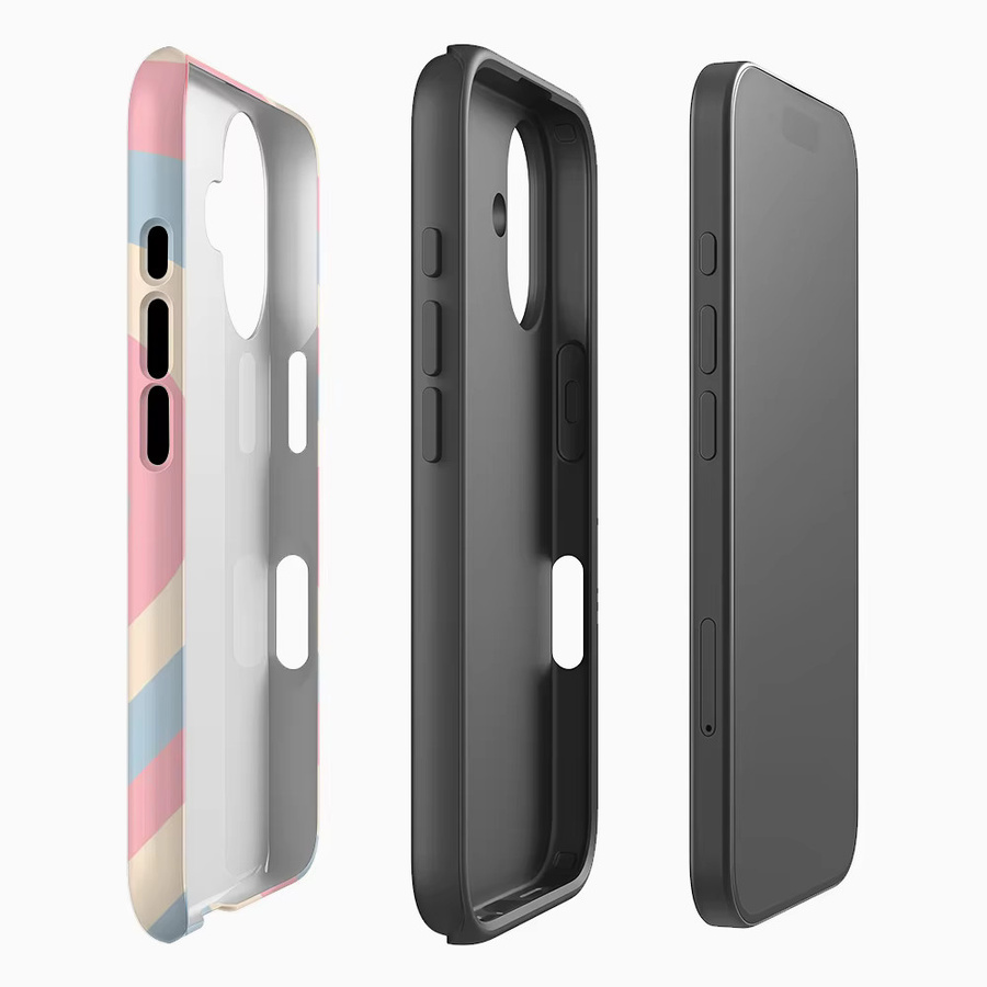Layered Heart Chevrons Handyhülle für iPhone 17 16 15 14 13 12 11 Pro Max Plus mit doppelschichtiger Rückseite in Multicolour - Bild 2