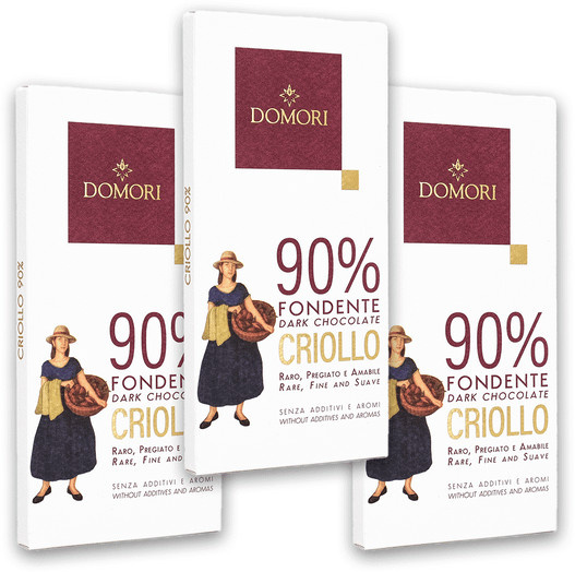 Domori Dunkle Schokolade Fondente Criollo 90 % 3 x 50 g - Bild 1