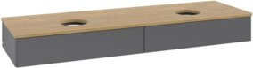 V&B Waschtischunterschrank Antao mit integrierter LED-Beleuchtung, Wandmontage, Farbe Anthrazit lackiert, W/T: 160 x 50 cm - Bild 1