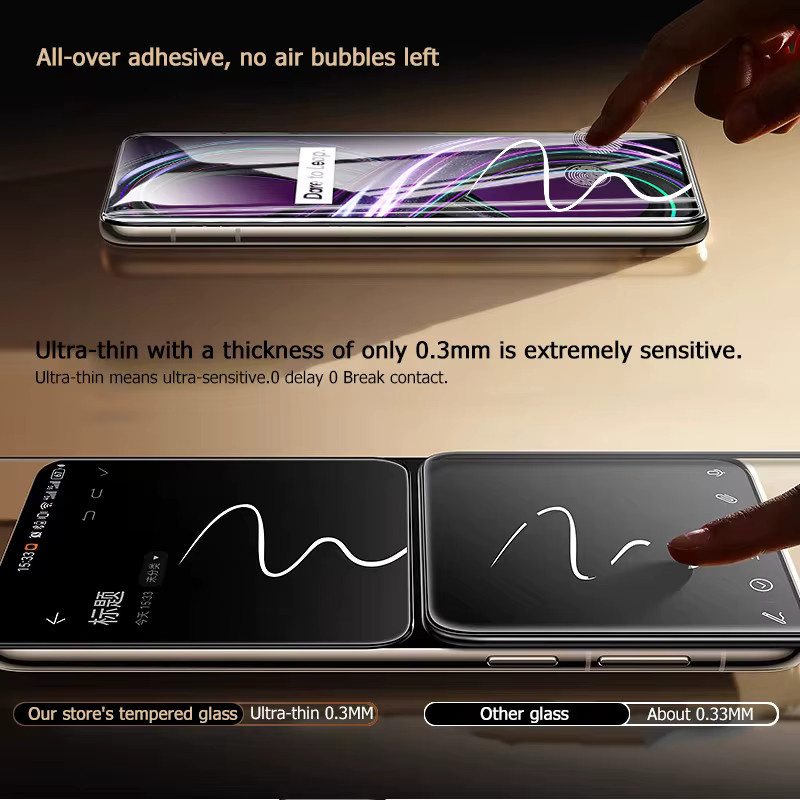 3er-Set gehärtetes Glas für Realme 8s 5G, 6,5 Zoll, transparent, Fingerabdruck-Entsperrung kompatibel - Bild 3
