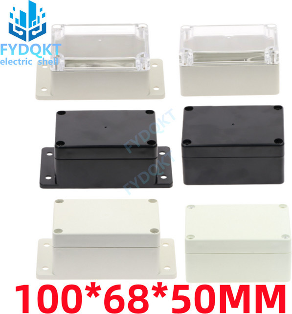 Wasserdichte elektronische Projektbox aus Kunststoff mit transparenter Abdeckung, Schwarz/Grau, B/T/H: 100 x 68 x 50 mm - Bild 1