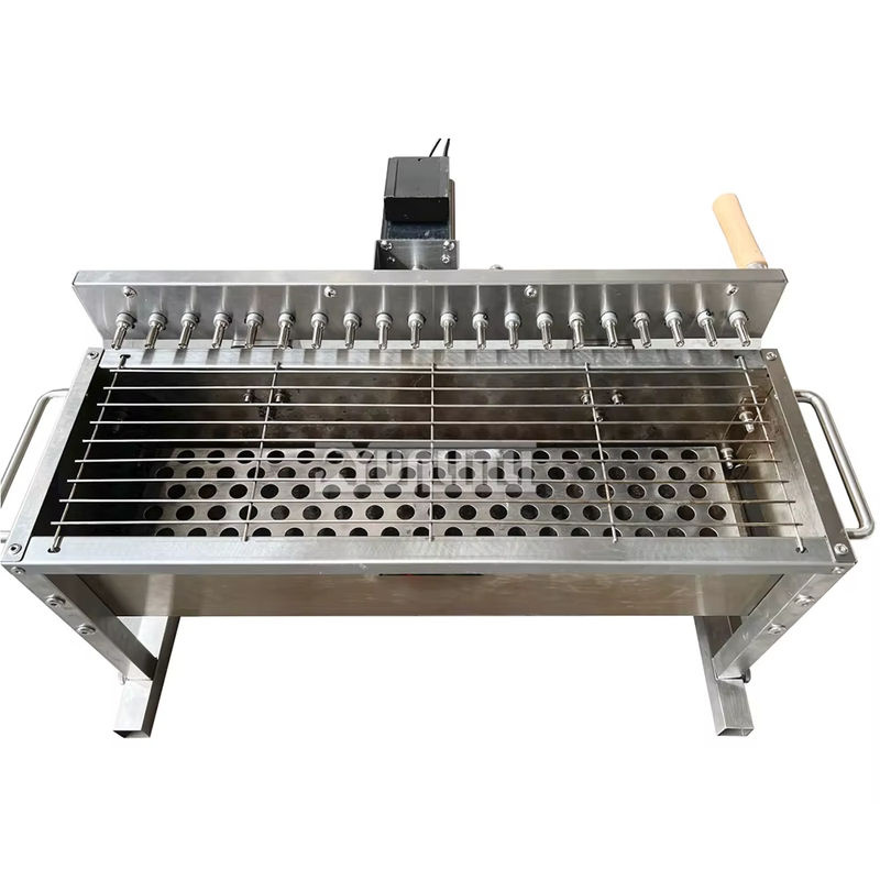 YunlinLi Automatischer Rotationsgrill für Camping und Outdoor, Churrasqueira Barbecue Mangal, Silber - Bild 6