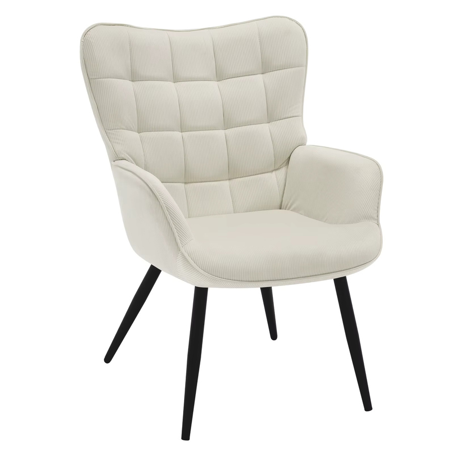 WOLTU Moderner Wingback-Sessel in Beige, Gepolsterter Lounge-Sessel mit Armlehnen für dein Wohnzimmer - Bild 2