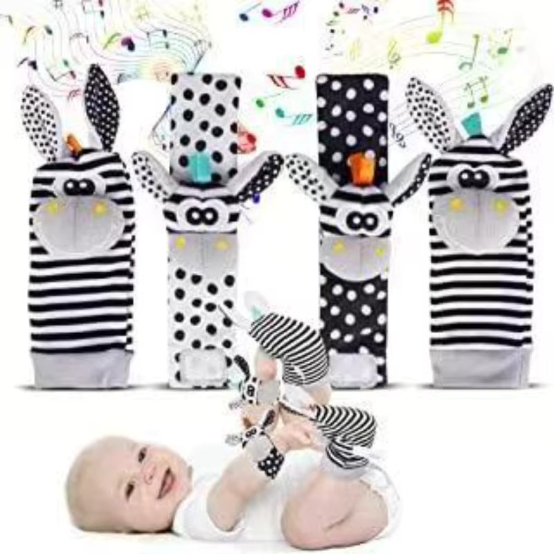 Somenie Baby Cartoon Tier Handgelenksglocke, Rassel-Socken, ab 0 Jahre - Bild 4
