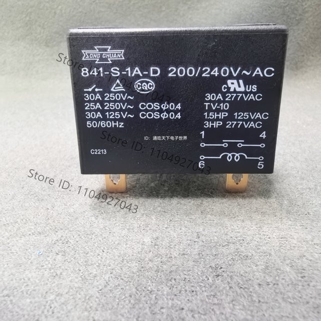 Magnetisches AC-Schütz-Startrelais 841-S-1A-D, 200–240 VA, 30 A, Schwarz - Bild 1