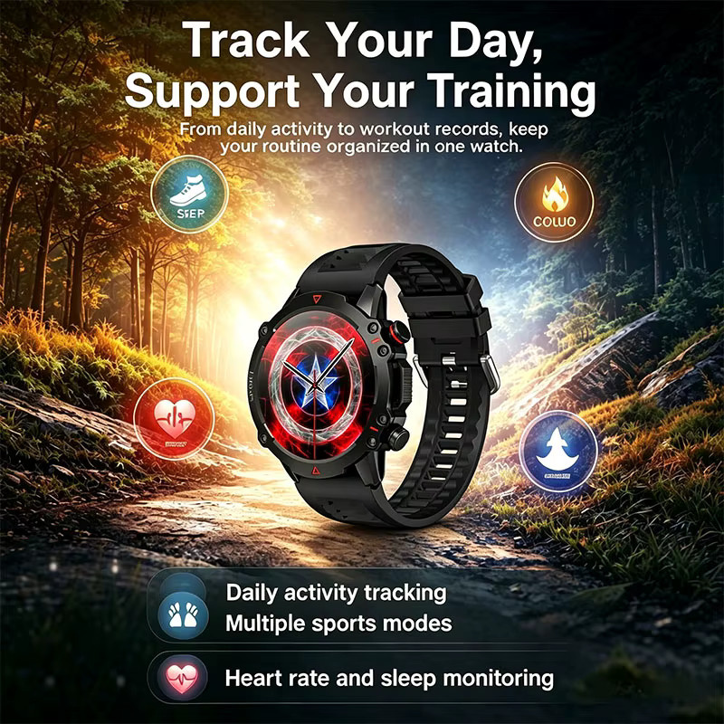 GEJIAN Sport- und Gesundheits-Smartwatch in Silber mit 1,53-Zoll-HD-Bildschirm, Herzfrequenzüberwachung, Bluetooth-Anruffunktion, GPS und IP67 Wasserdichtigkeit - Bild 2