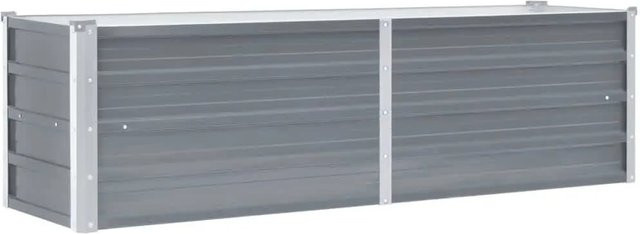 vidaXL Garten-Hochbeet aus verzinktem Stahl in Grau, B/T/H: 160 x 40 x 45 cm - Bild 1