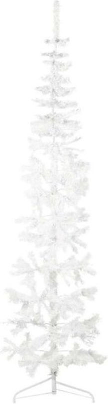 Vidaxl Künstlicher Halb-Weihnachtsbaum in Weiß mit Metallständer, Höhe: 240 cm - Bild 1