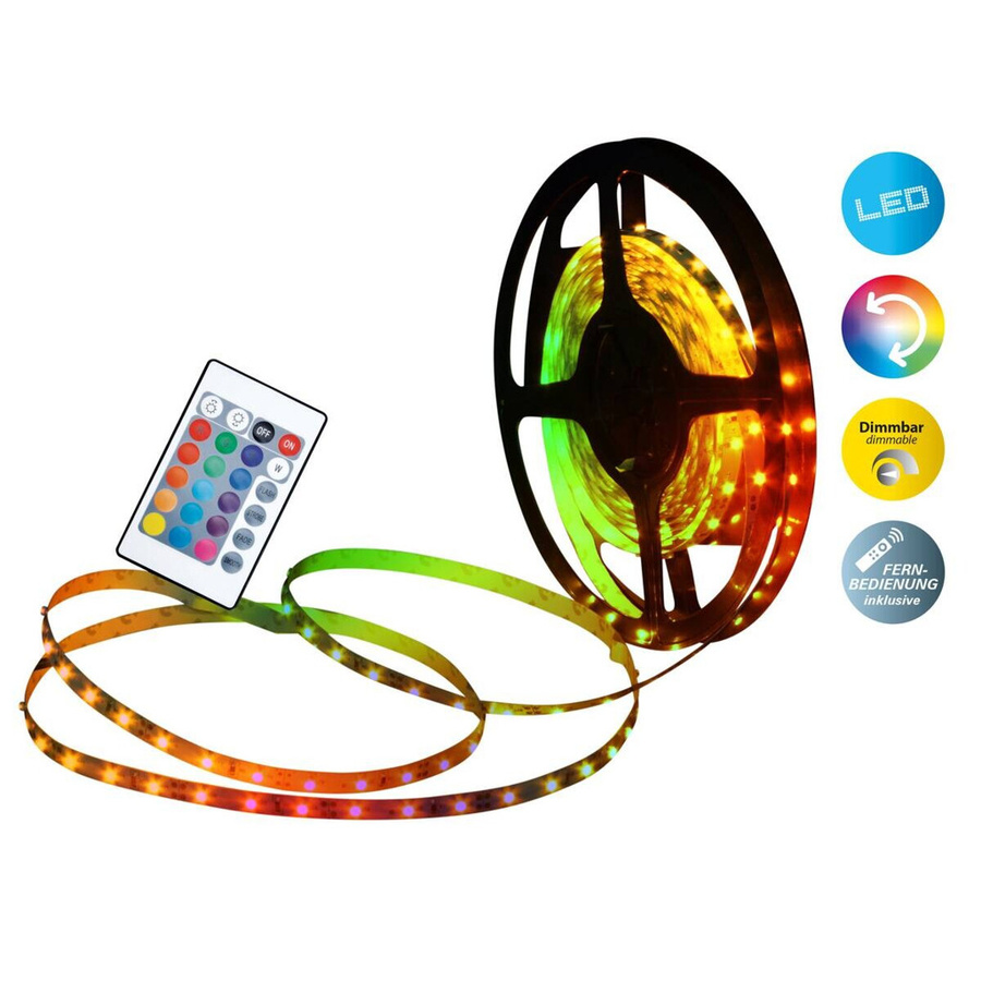 Näve LED-Streifen Stripe RGB, dimmbar, multicolor, Kunststoff, B/H/T: 500 x 0,3 x 1 cm - Bild 4