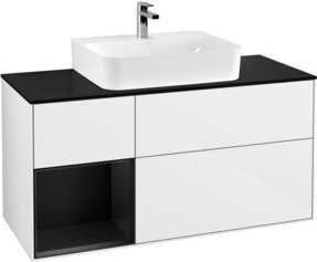 V&B Finion Waschtischunterschrank mit Wandbeleuchtung, Farbe: Weiß lackiert, Breite: 120 cm, Tiefe: 50,1 cm, Höhe: 50,1 cm - Bild 1