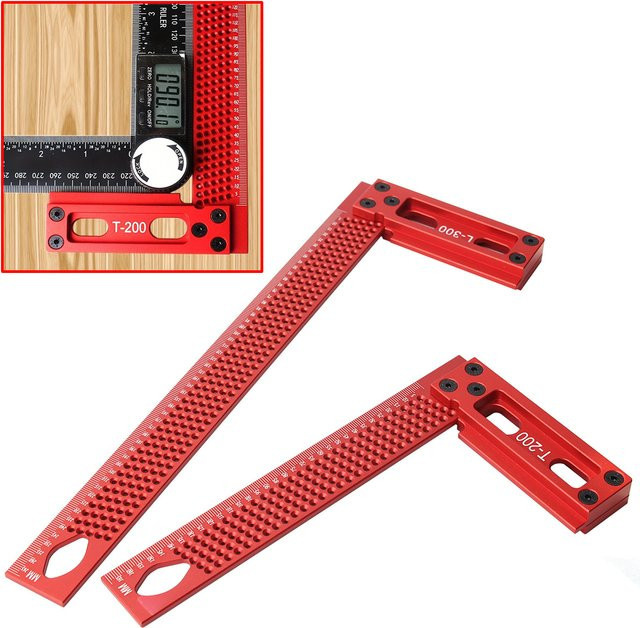 Präzisions Glasritzrad und Markierungslinie aus Aluminiumlegierung in Rot für die Holzbearbeitung und Lochpositionierung - Bild 1