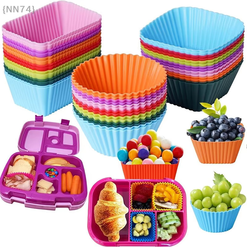 JETTING Silikon Lunch Box Teiler und Cupcake Liner in Mehrfarbig für Bento Boxen und zum Backen - Bild 4