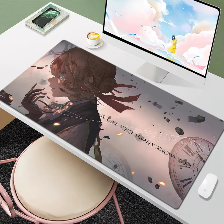 Ergonomisches Anime V-Violet Evergarden Mauspad und Schreibtischunterlage aus rutschfestem Gummi in Multicolour - Bild 5