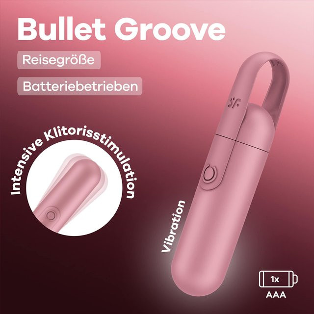 Satisfyer Bullet Groove Vibrator in Pink, batteriebetrieben, Höhe: 10 cm - Bild 1