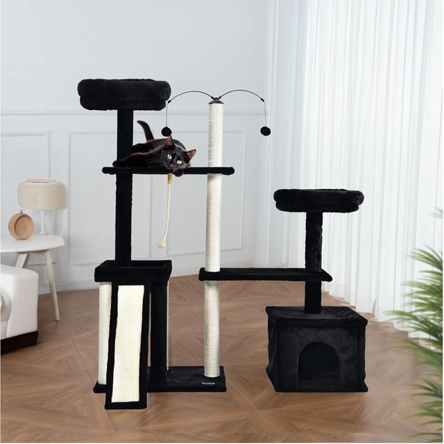 HOME DELUXE Kratzbaum JAX mit Höhle in Schwarz - Bild 1