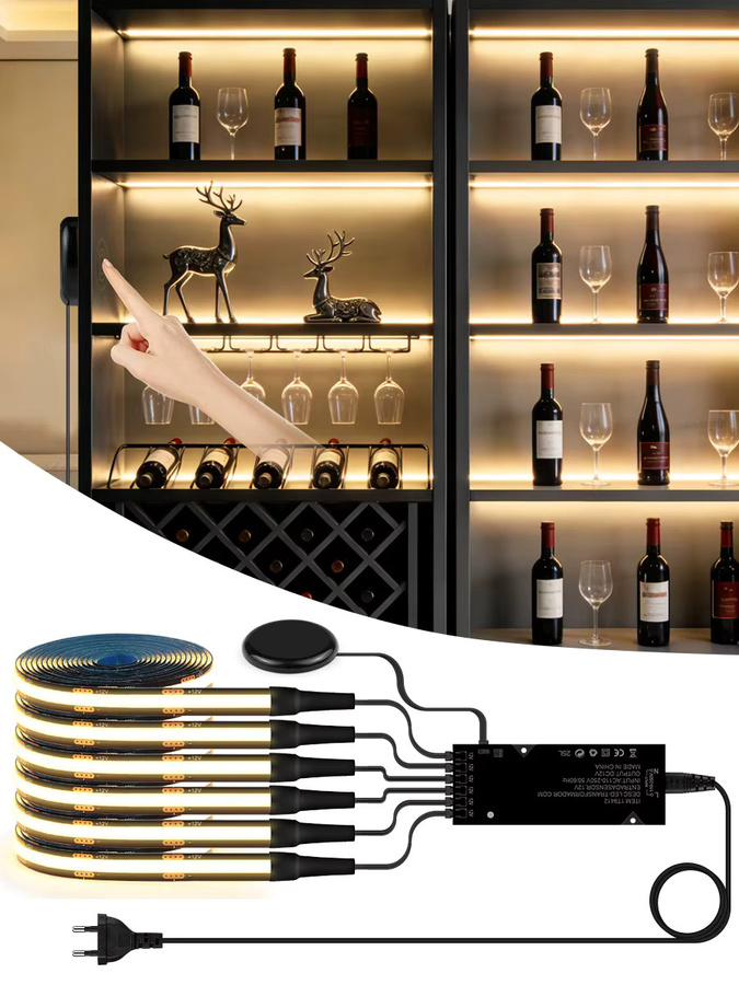 Rybakov COB LED Streifen Schwarz Dimmbar mit Touch-Funktion Warmweiß für Schrank, TV-Hintergrundbeleuchtung und Wanddekoration - Bild 7