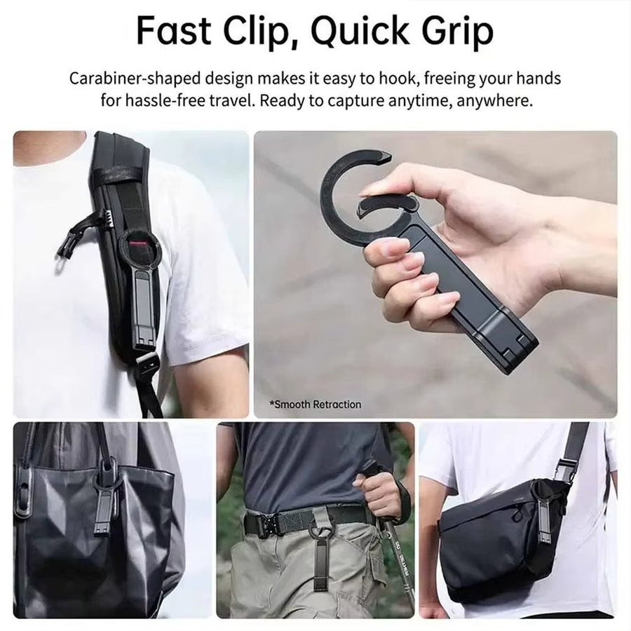 Magnetischer Ring-Telefonhalter aus Kunststoff mit verstellbarem Ring und MagSafe-Schnalle, Schwarz - Bild 4