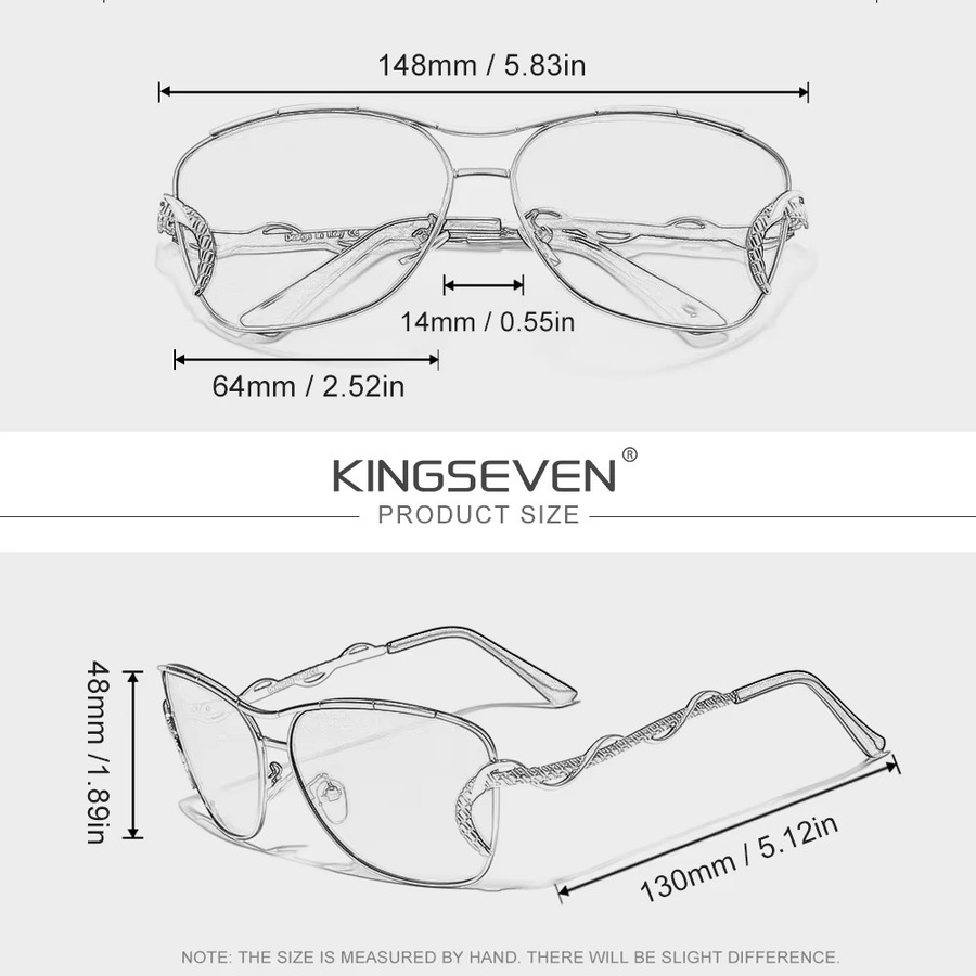 KINGSEVEN Sonnenbrille Schmetterling, Vollrand, Metall, Damen, polarisiert - Bild 2