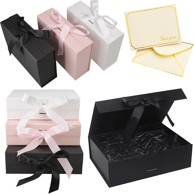 ZYF Luxus Geschenkbox-Set mit Grußkarte in Rosa, Schwarz und Weiß, Breite: 23 cm - Bild 1