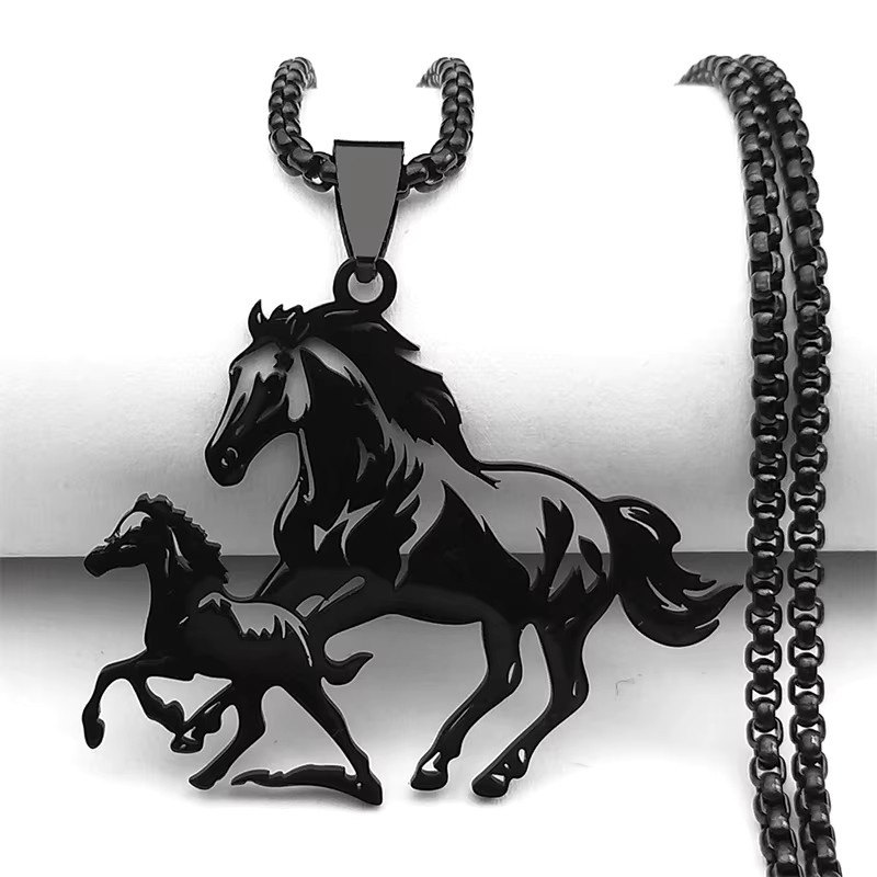 AFAWA Halskette Pferd, Edelstahl, Gold, Unisex - Bild 3