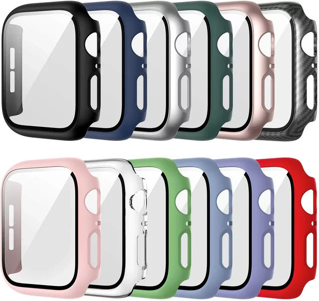 Displayschutzfolie und Hülle für Apple Watch, gehärtetes Glas, PC-Stoßstange - Bild 1