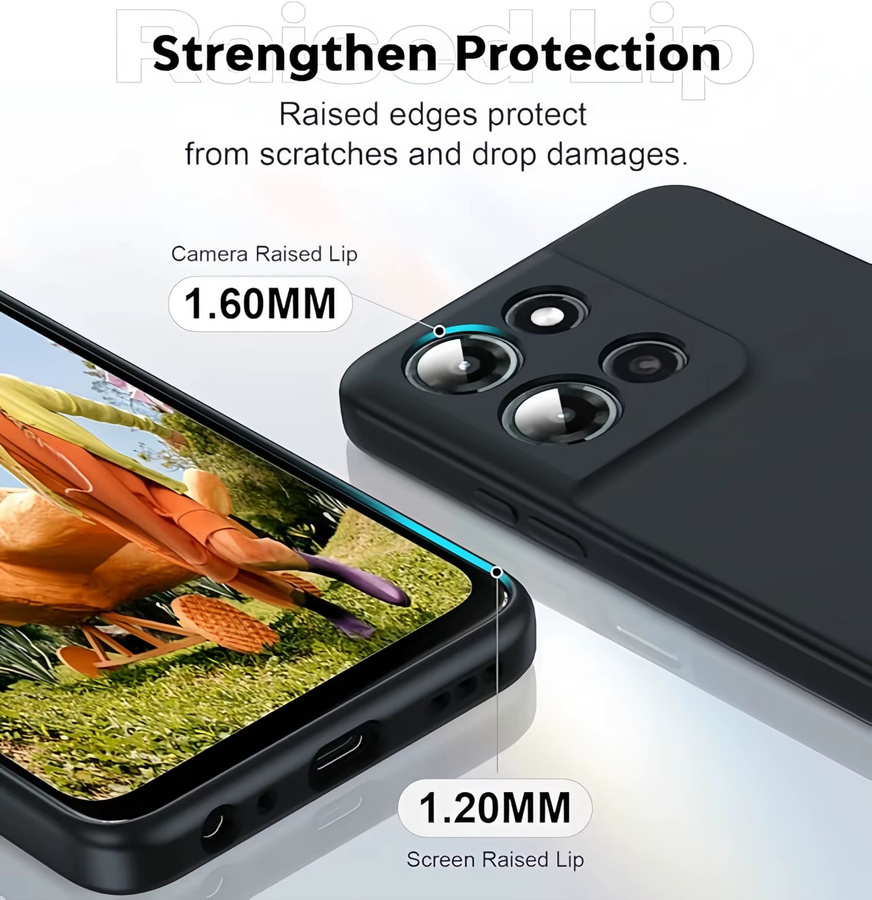 Motorola Moto Edge (2026) Silikon Schutzhülle mit gehärtetem Glas-Displayschutz in Green und Black - Bild 4