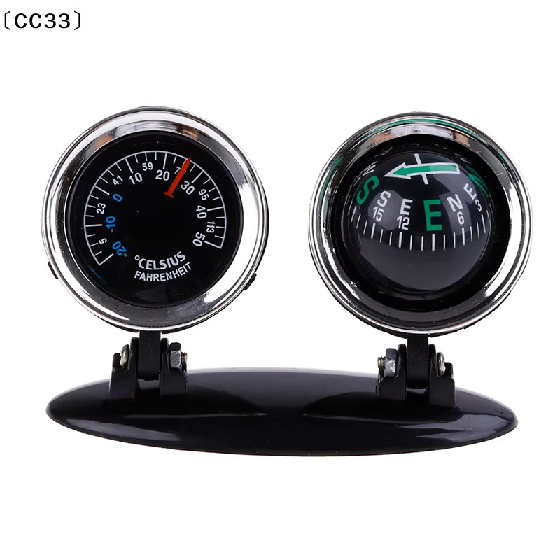 KOQZM 2-in-1 Kugelkompass mit Thermometer als Auto-Ornament in Schwarz aus Metall - Bild 2