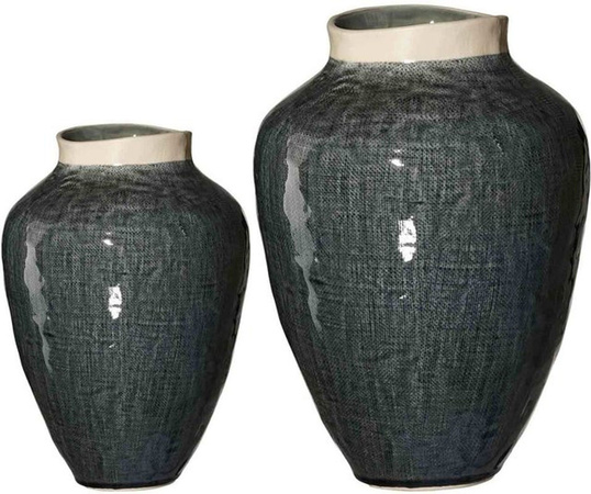 Ritzenhoff & Breker Vasen Lucca 2er Set aus Keramik in Grau, amphorenförmig und modern