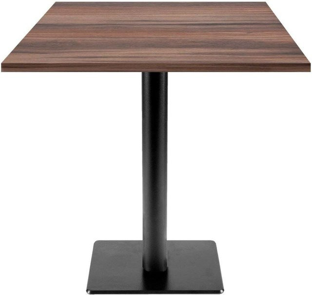 RestooTab Tisch Milan T quadratisch in Eiche geräuchert mit schwarzem Gestell, B/T/H: 70 x 70 x 75 cm - Bild 1