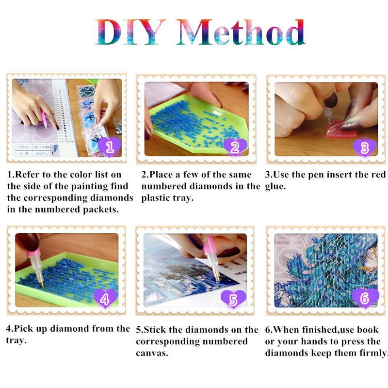 FIYO 5D DIY Diamond Painting Set Hai Motiv in Orange und Mehrfarbig, B/H: 50 x 70 cm - Bild 6