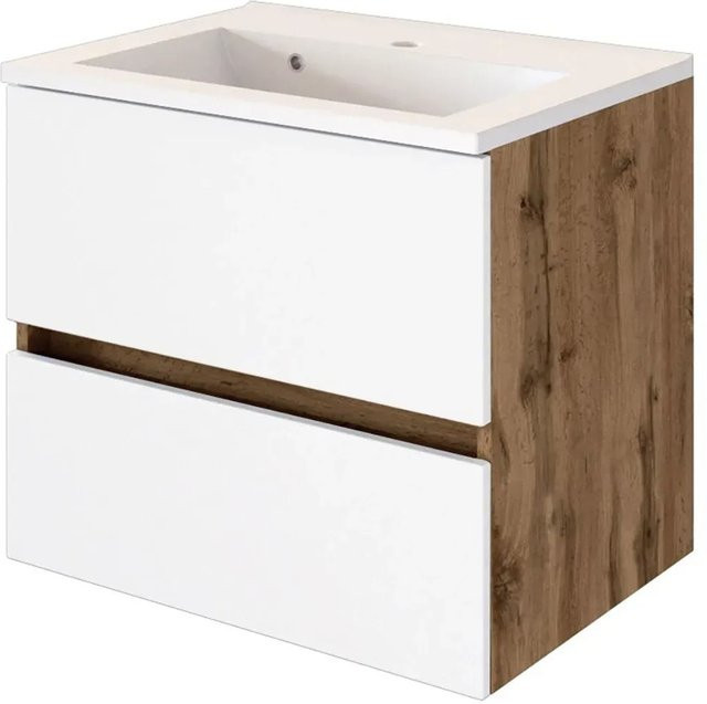 Held Möbel Einzelwaschtisch Bari Weiß Matt mit Softclose und Mineralguss, Breite: 60 cm - Bild 1