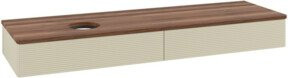 V&B Waschtischunterschrank Antao mit Frontstruktur und Beleuchtung in Weiß und Grau, B: 160 cm, T: 50 cm - Bild 1