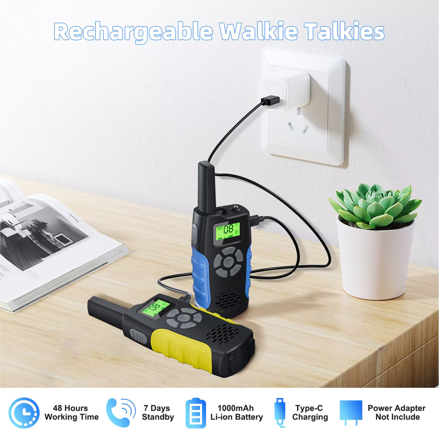 AWANFI Walkie-Talkies für Kinder mit 16 Kanälen, wiederaufladbar mit Li-Ion-Akku, inklusive Taschenlampe und VOX-Funktion - Bild 3
