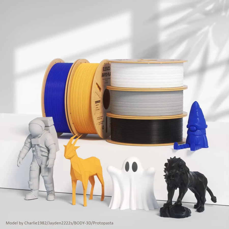 ELEGOO RAPID PLA+ Filament 1,75 mm für FDM-Drucker in Schwarz, Weiß oder Grau - Bild 2