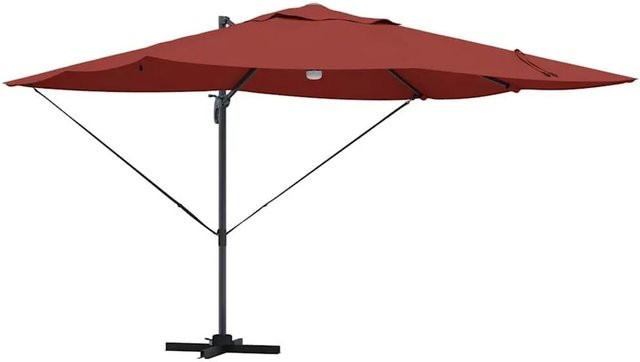 vidaXL Ampelschirm Roma in Rot und Schwarz mit Aluminiumgestell, B/T/H: 352 x 251 x 265 cm - Bild 1