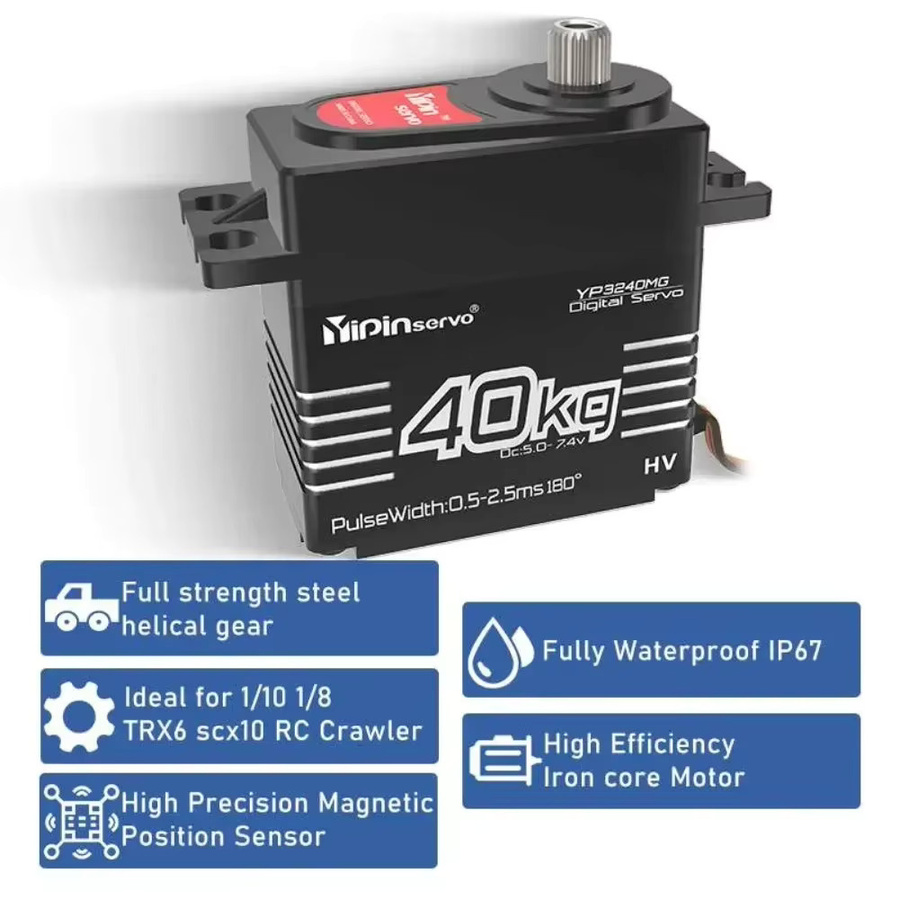 Stemedu Digitaler Metall-Servomotor, 40 kg, Schwarz - Bild 3
