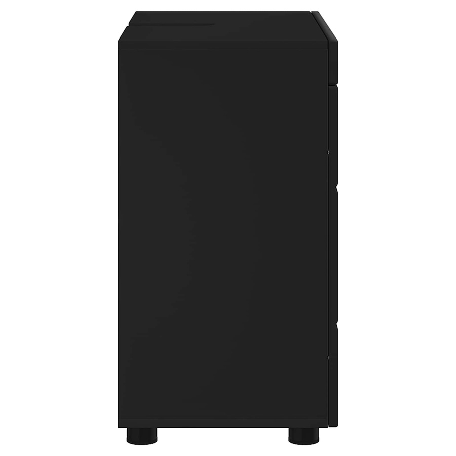 vidaXL Badezimmer Waschbecken Schrank TULUM Schwarz Matt, Modernes Design, B/T/H: 60 x 34 x 63 cm - Bild 5