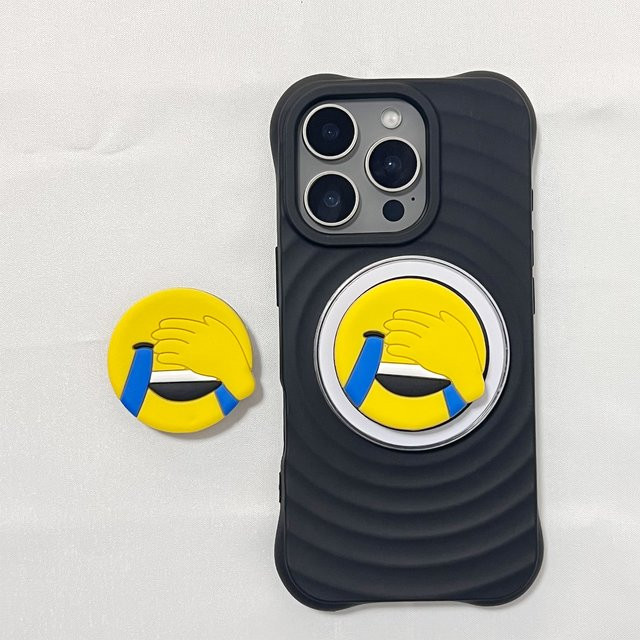 Handyhalter Grip Tok mit niedlichem Cartoon-Emoji als Ständer für iPhone 17 Pro Max und iPhone 16 Pro Max - Bild 1
