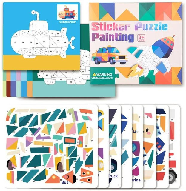 UYAOZHISHANG 3D-Tier-Puzzle-Aufkleber DIY Collage-Kunst-Set, bunt, ab 3-6 Jahren - Bild 1