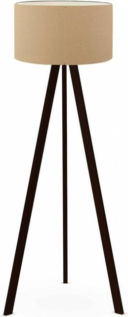Opviq Stehlampe in Braun und Beige aus MDF und PVC mit E27 Fassung, B/H/T: 38 x 140 x 38 cm - Bild 1
