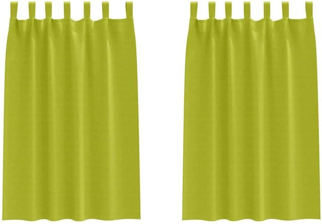 vidaXL Verdunkelungs-Vorhang aus Polyester in Grün mit Ringen, thermoisolierend, Breite: 140 cm, Höhe: 240 cm - Bild 1