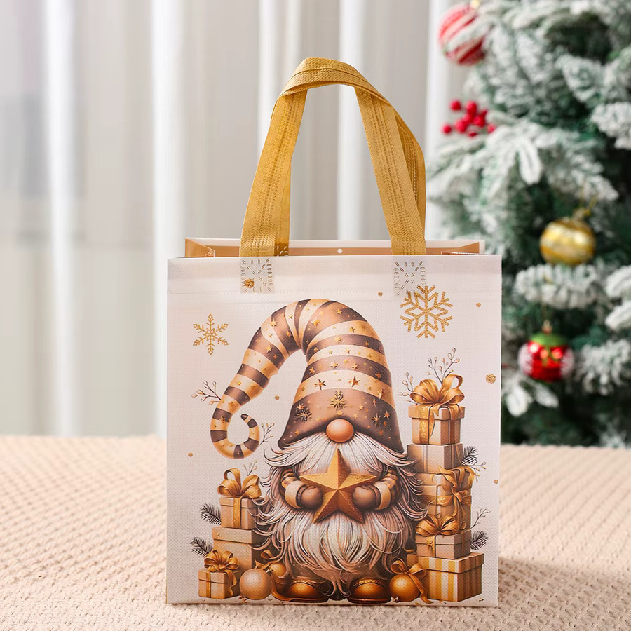 Dekorative Weihnachtsgeschenktüte aus Vliesstoff mit Griff in Mehrfarbig für Party und Feierlichkeiten - Bild 3